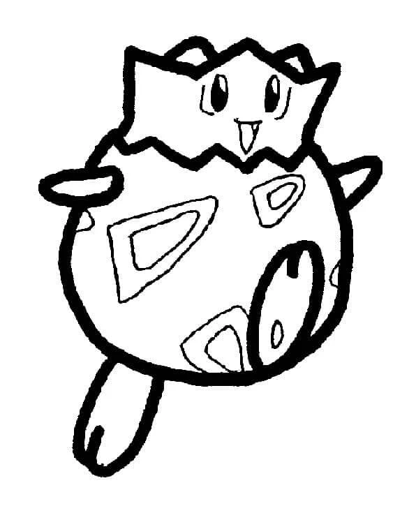 Togepi boyama sayfası – renkli çizimler, okul öncesi