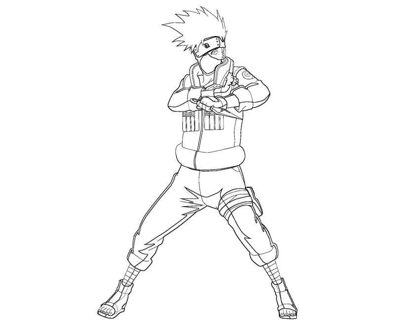 Kakashi Hatake boyama sayfası – PDF indir, sevimli karakter