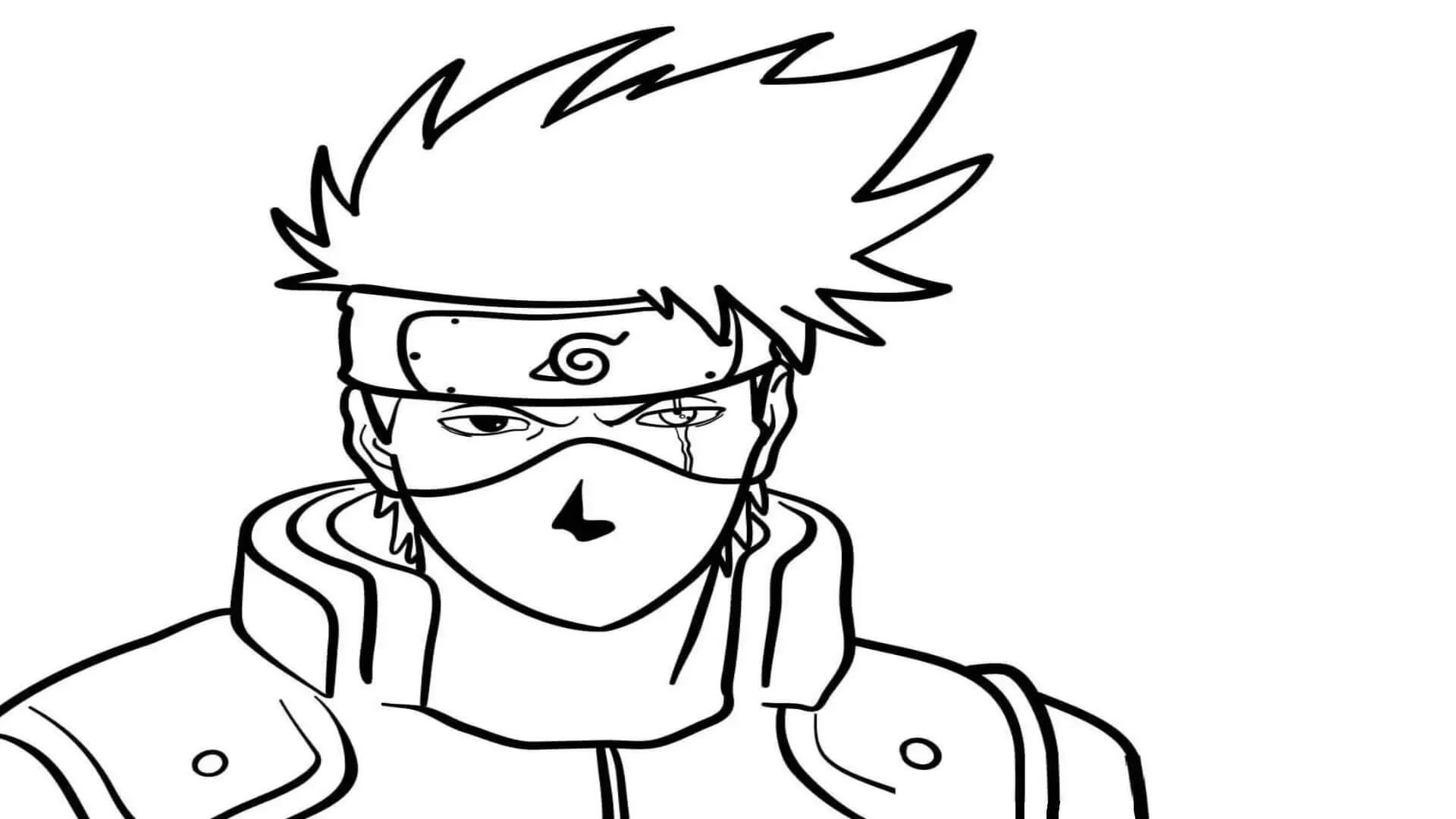 Kakashi Hatake boyama sayfası – çocuklar için, çizgi film temalı