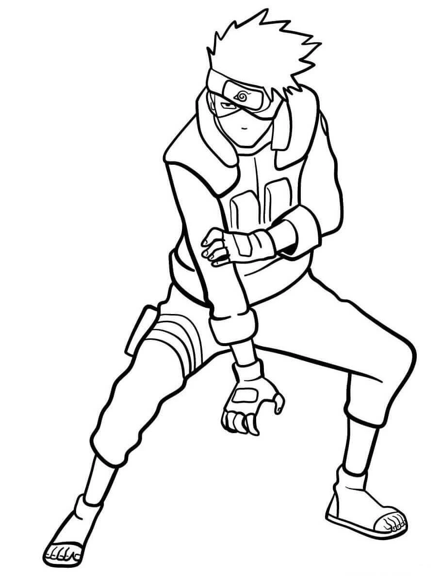 Kakashi Hatake boyama sayfası – kolay boyama, eğitici aktivite