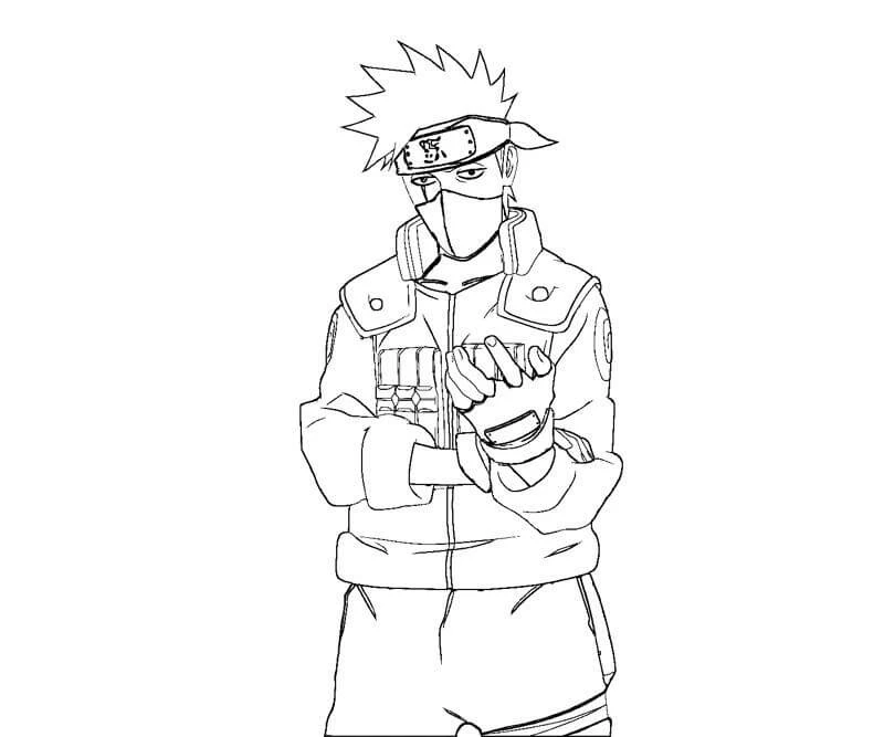 Kakashi Hatake boyama sayfası – el becerilerini geliştirir, boyama çalışması