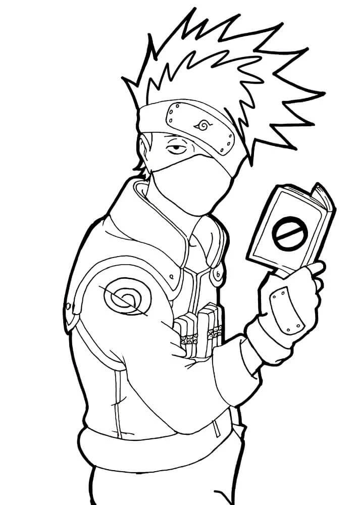 Kakashi Hatake boyama sayfası – keyifli zaman, renkli çizimler