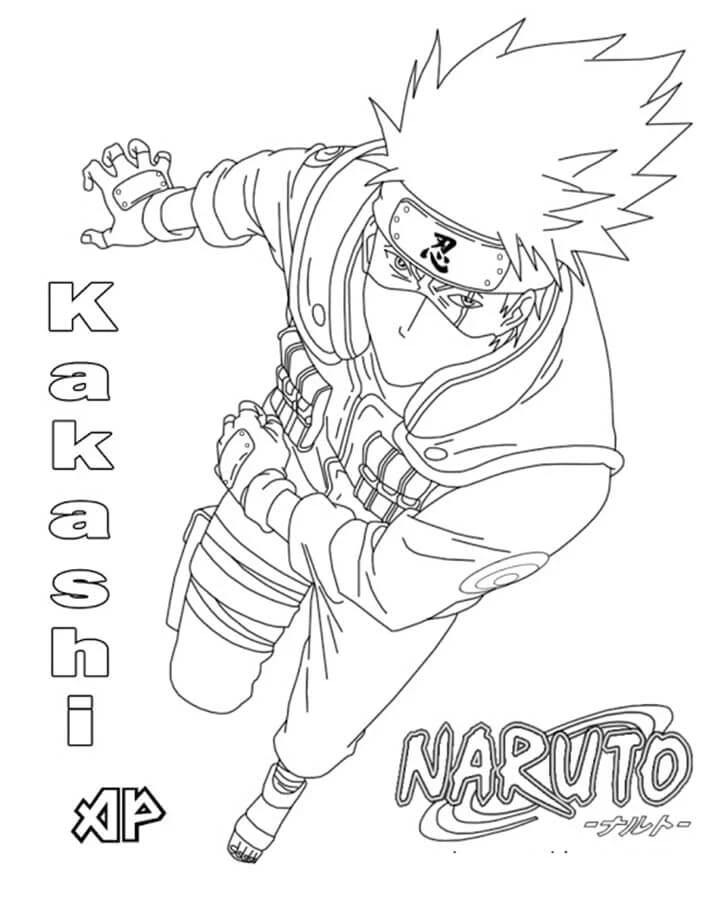 Kakashi Hatake boyama sayfası – sanatsal çalışma, çocuklar için