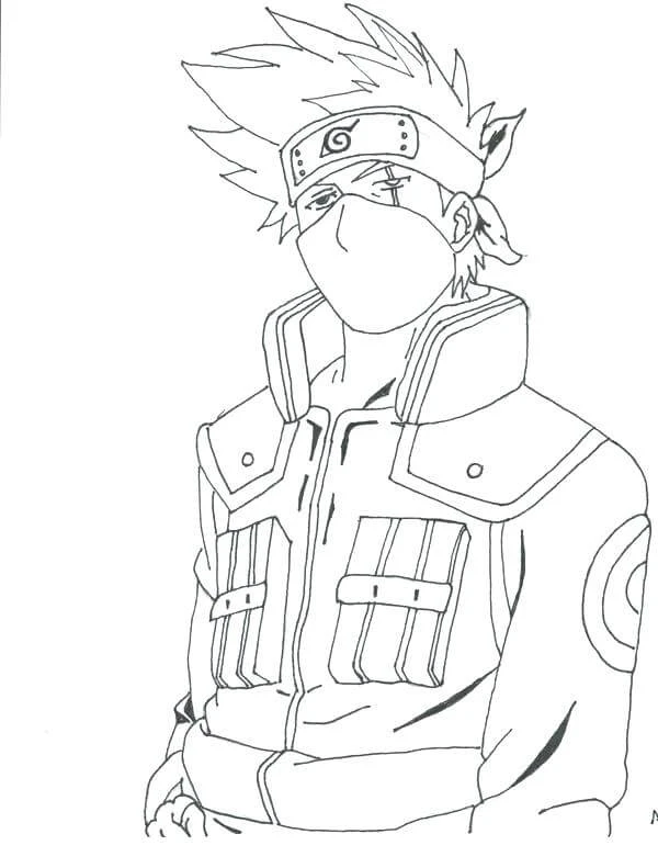 Kakashi Hatake boyama sayfası – yaratıcılık, eğlenceli etkinlik