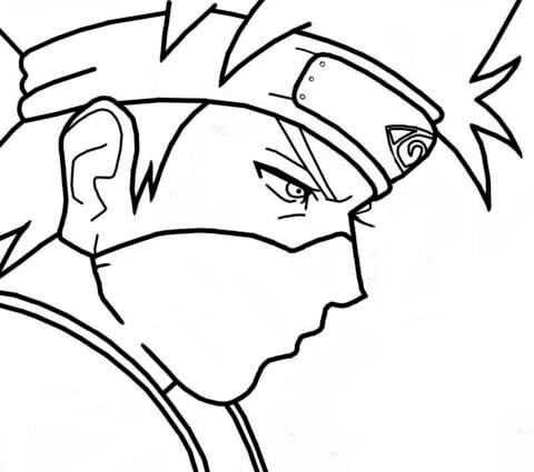 Kakashi Hatake boyama sayfası – renkli çizimler, okul öncesi