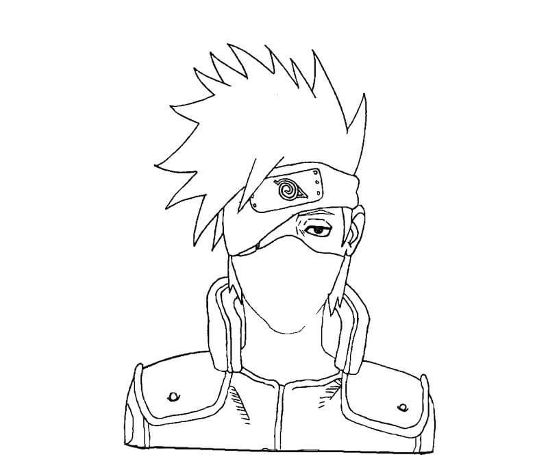 Kakashi Hatake boyama sayfası – okul öncesi, evde etkinlik
