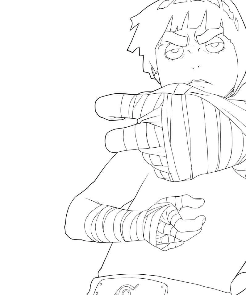 Rock Lee boyama sayfası – eğitici aktivite, yaratıcılık