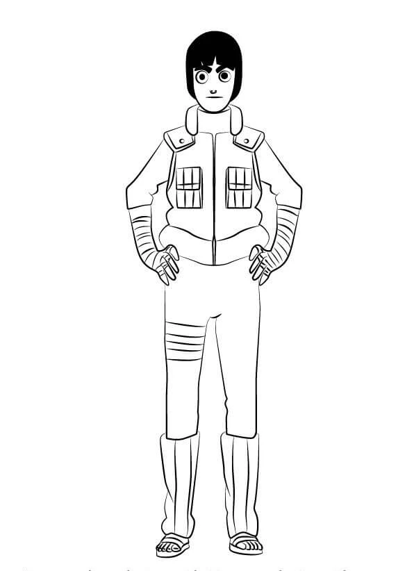 Rock Lee boyama sayfası – el becerilerini geliştirir, boyama çalışması