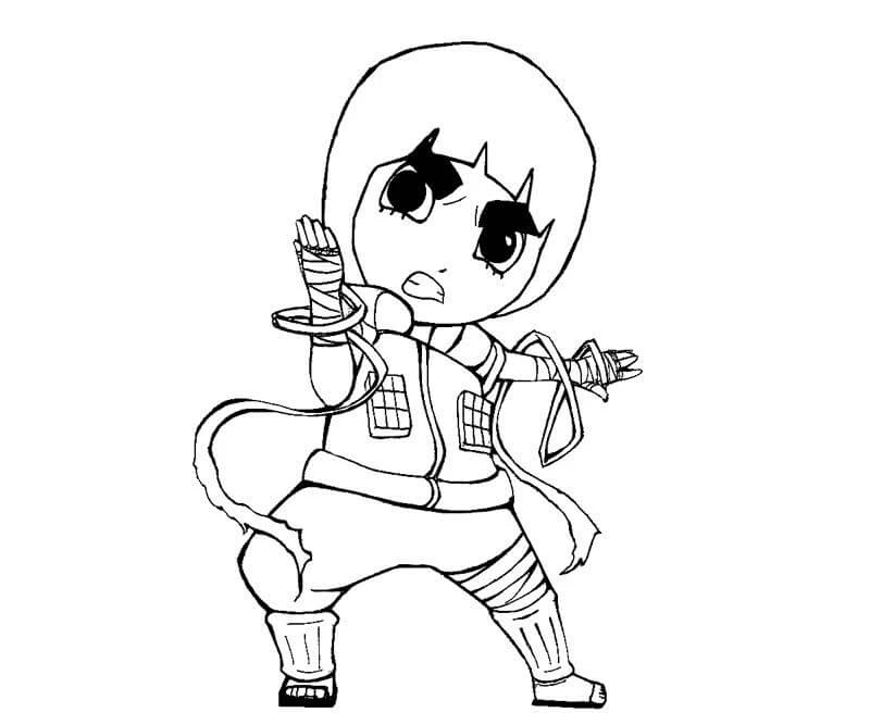 Rock Lee boyama sayfası – sanatsal çalışma, çocuklar için