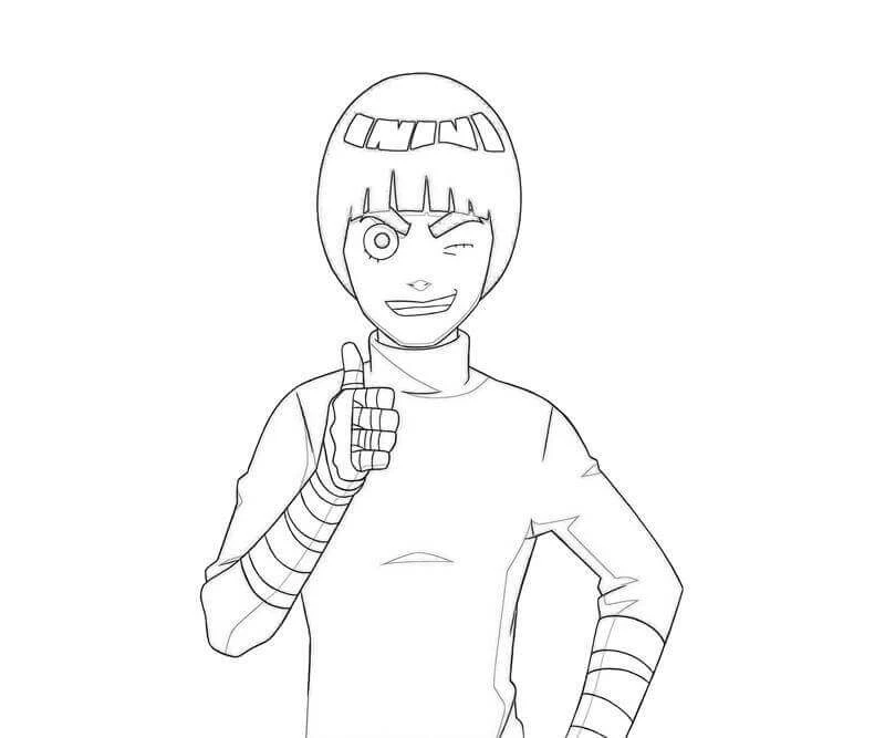 Rock Lee boyama sayfası – ücretsiz yazdır, boyama etkinliği