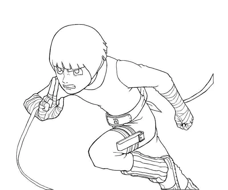 Rock Lee boyama sayfası – keyifli zaman, renkli çizimler