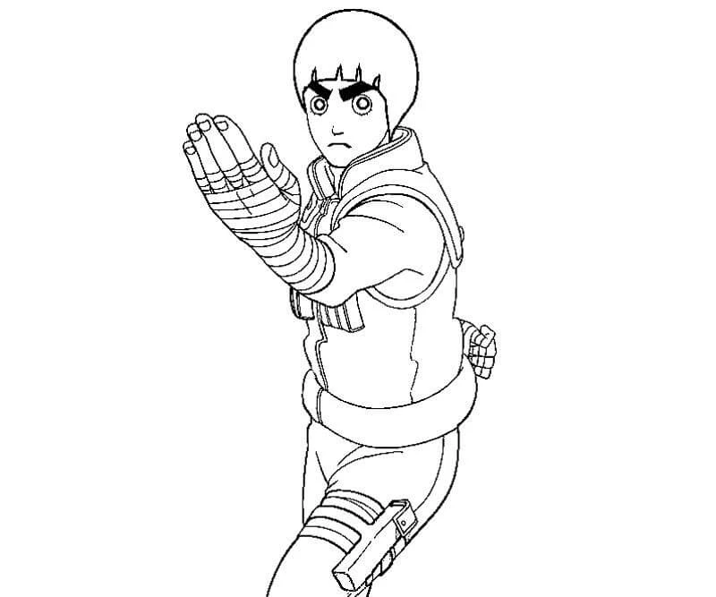 Rock Lee boyama sayfası – sanatsal çalışma, çocuklar için