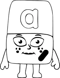 Alphablocks boyama sayfası – boyama çalışması, yaratıcılığı geliştirir