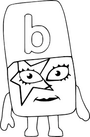 Alphablocks boyama sayfası – renkli çizimler, okul öncesi