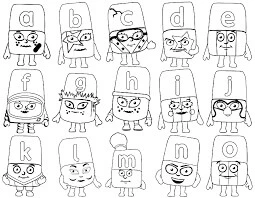 Alphablocks boyama sayfası – çocuklar için, çizgi film temalı