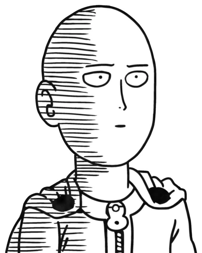 Saitama boyama sayfası – çocuk aktivitesi, PDF indir
