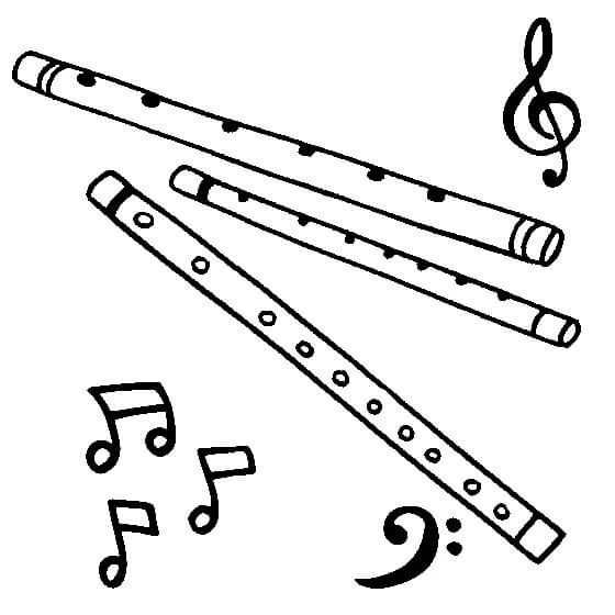 Flüt boyama sayfası – yaratıcılık, eğlenceli etkinlik
