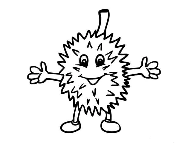 Durian boyama sayfası – yaratıcılık, eğlenceli etkinlik