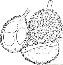 Durian boyama sayfası – PDF indir, sevimli karakter