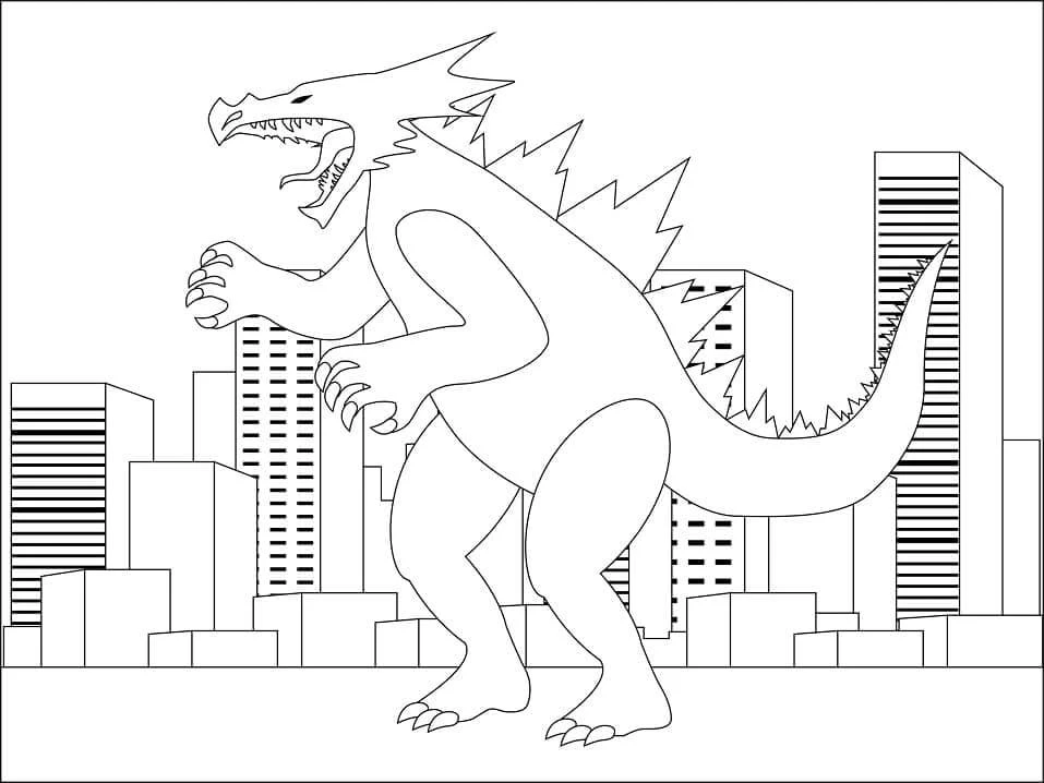 Godzilla boyama sayfası – yaratıcılık, eğlenceli etkinlik