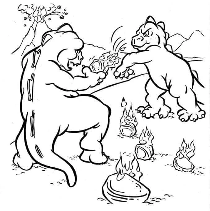 Godzilla boyama sayfası – eğlenceli etkinlik, el becerilerini geliştirir