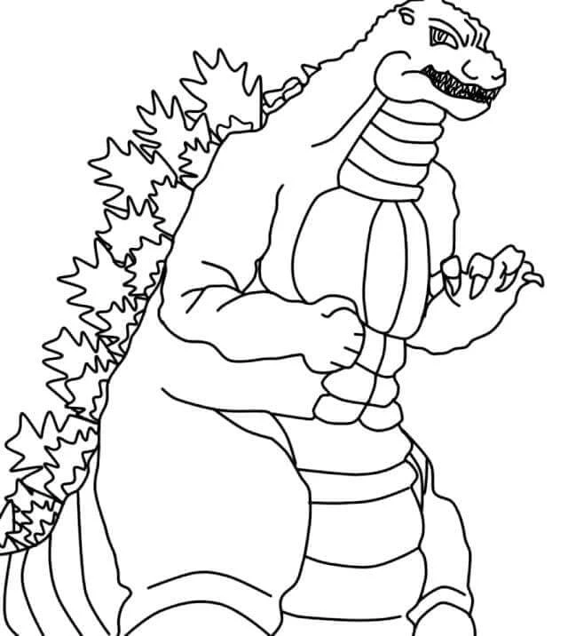 Godzilla boyama sayfası – boyama etkinliği, çocuk aktivitesi