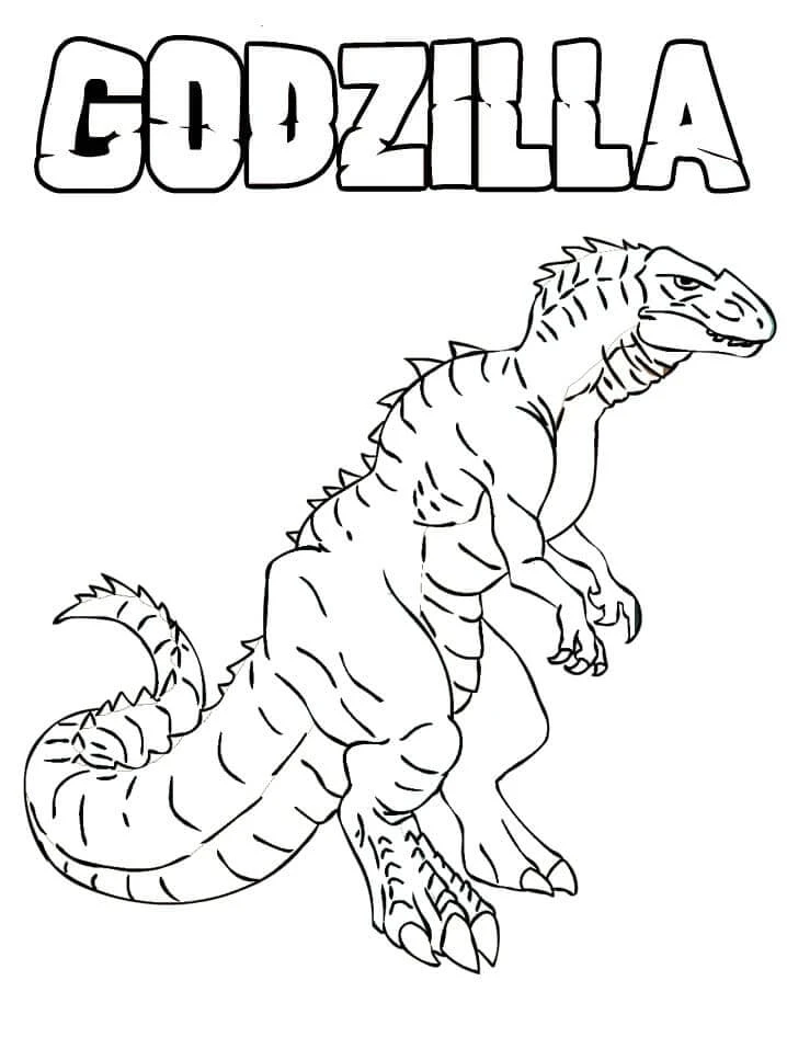 Godzilla boyama sayfası – sevimli karakter, sanatsal çalışma