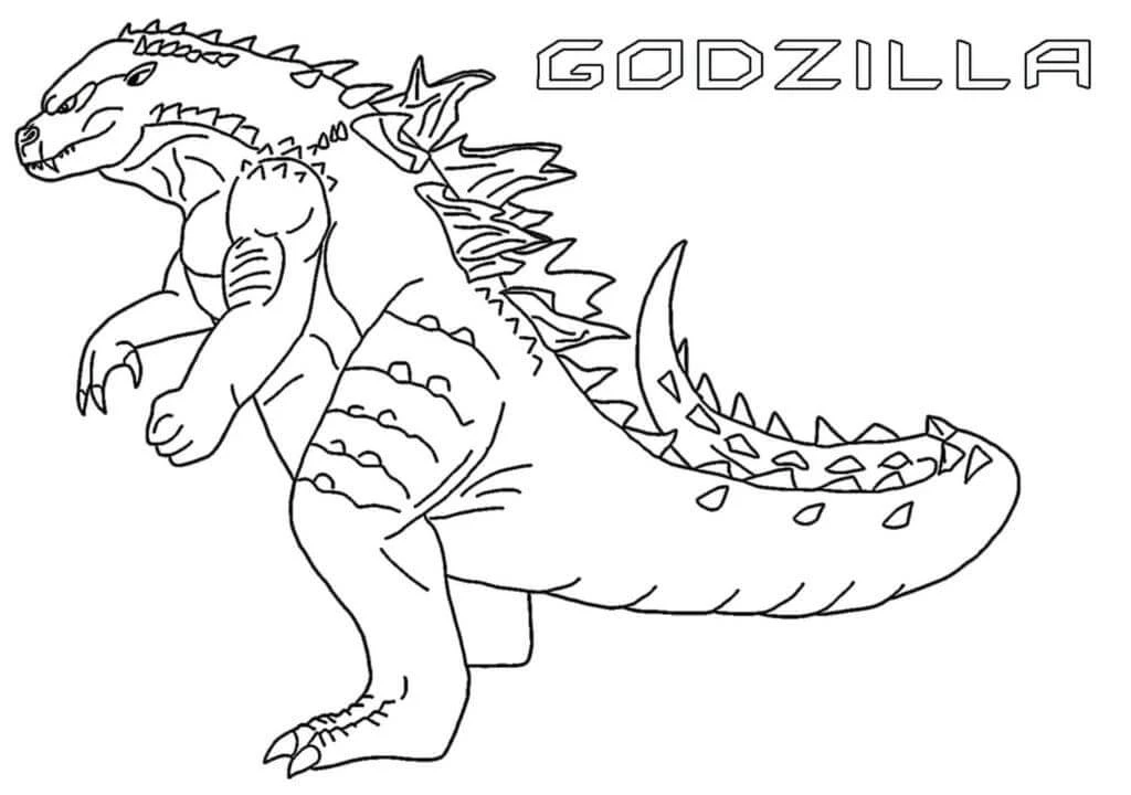 Godzilla boyama sayfası – boyama etkinliği, çocuk aktivitesi
