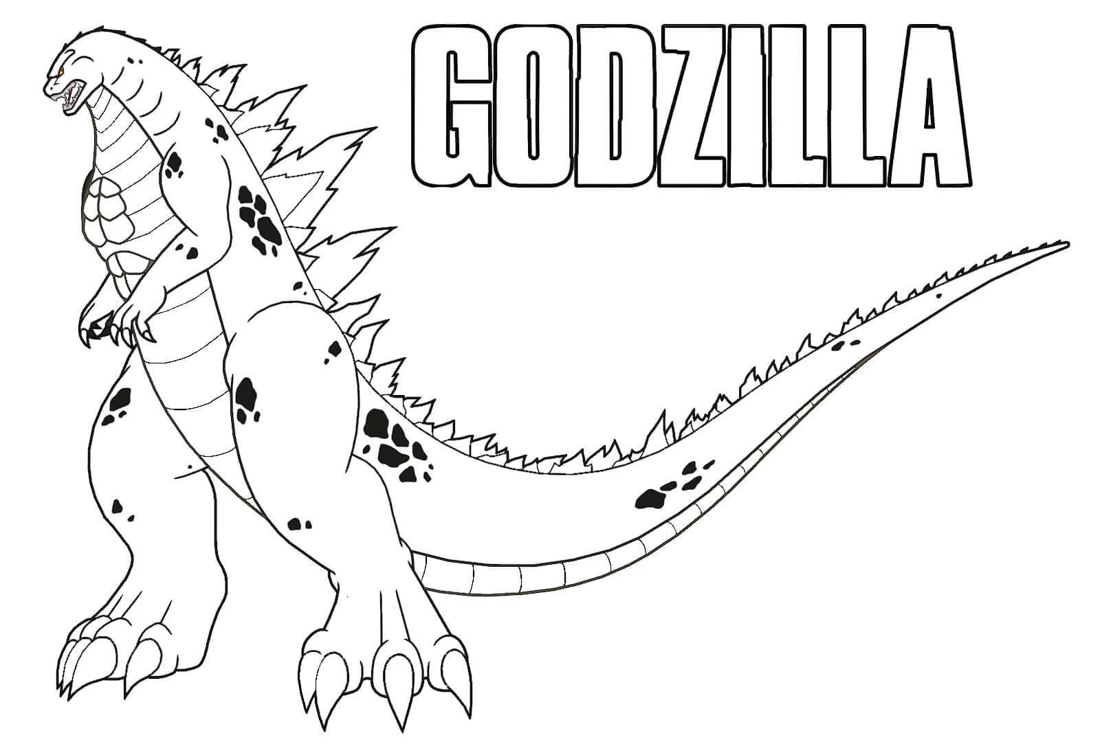 Godzilla boyama sayfası – eğitici aktivite, yaratıcılık
