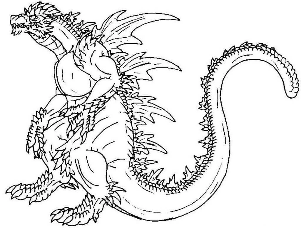 Godzilla boyama sayfası – evde etkinlik, ücretsiz yazdır