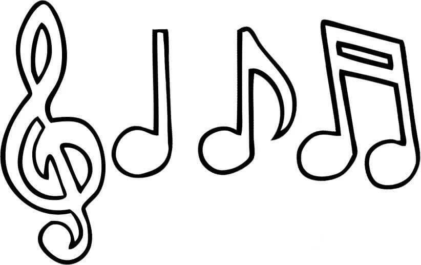 Müzik Notaları boyama sayfası – okul öncesi, evde etkinlik