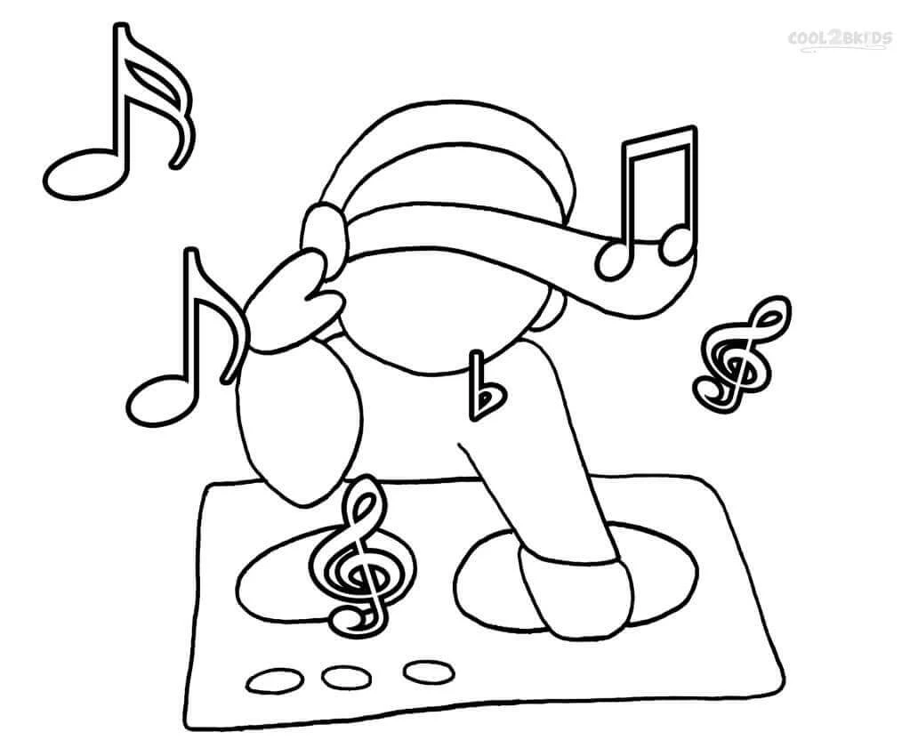 Müzik Notaları boyama sayfası – çocuk aktivitesi, PDF indir