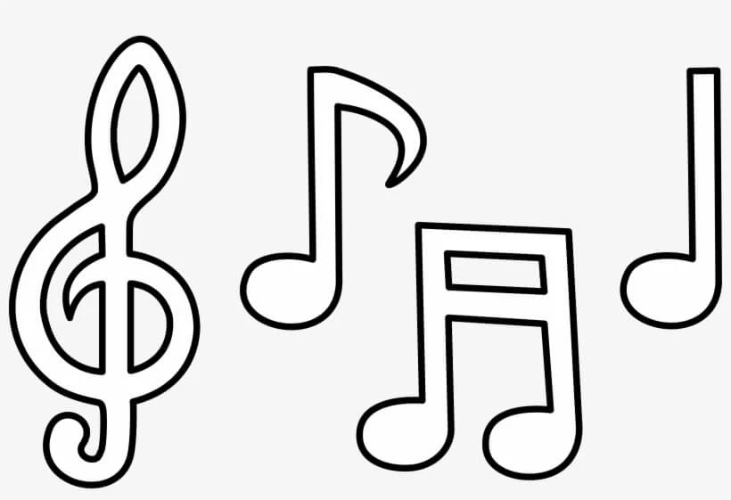 Müzik Notaları boyama sayfası – boyama çalışması, yaratıcılığı geliştirir