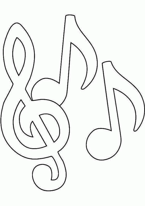 Müzik Notaları boyama sayfası – okul öncesi, evde etkinlik