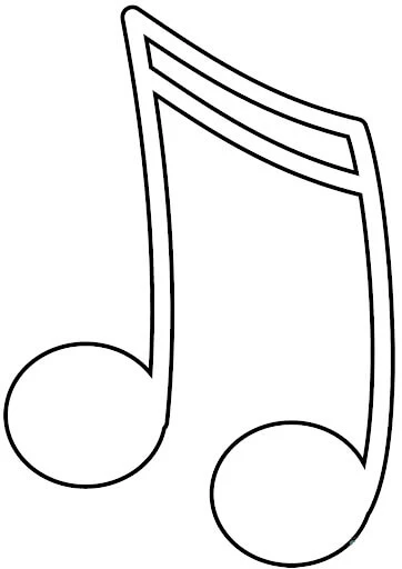 Müzik Notaları boyama sayfası – keyifli zaman, renkli çizimler