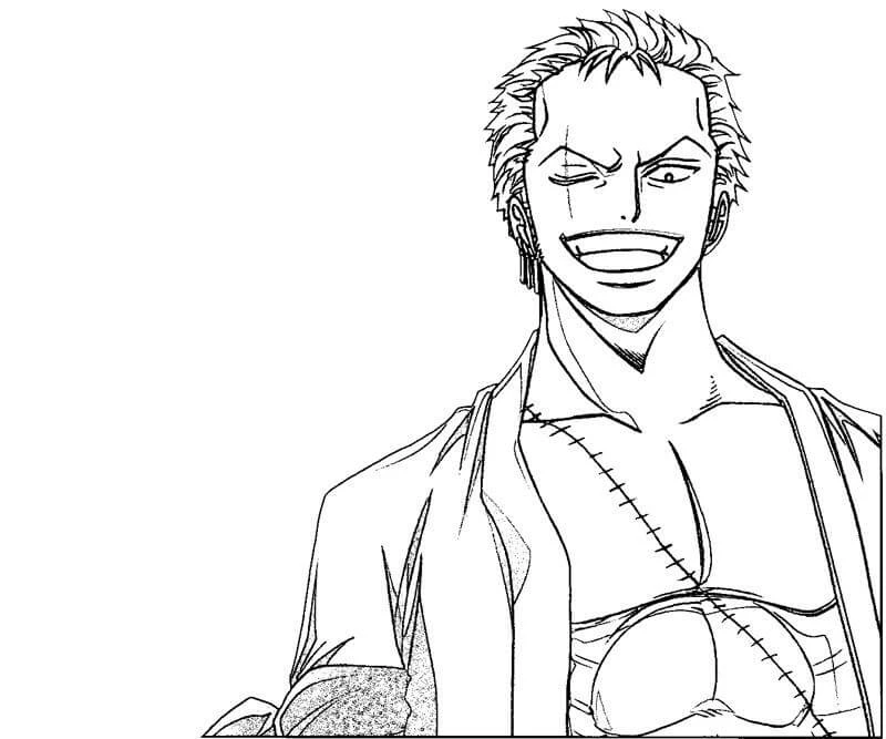 Roronoa Zoro boyama sayfası #5 – eğitici aktivite, yaratıcılık