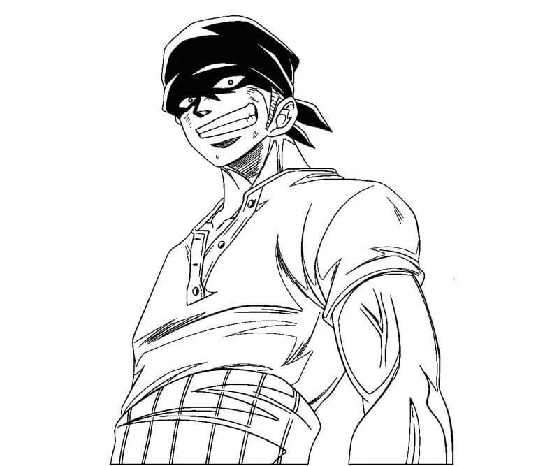 Roronoa Zoro boyama sayfası #24 – renk bilgisini öğretir, günlük etkinlik önerisi