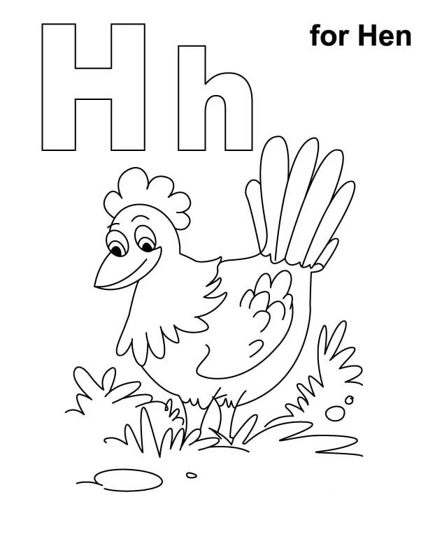 Hen boyama sayfası – eğlenceli etkinlik, el becerilerini geliştirir