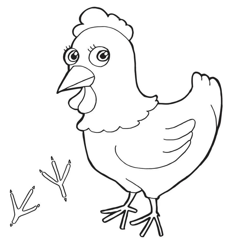 Hen boyama sayfası – yaratıcılığı geliştirir, keyifli zaman