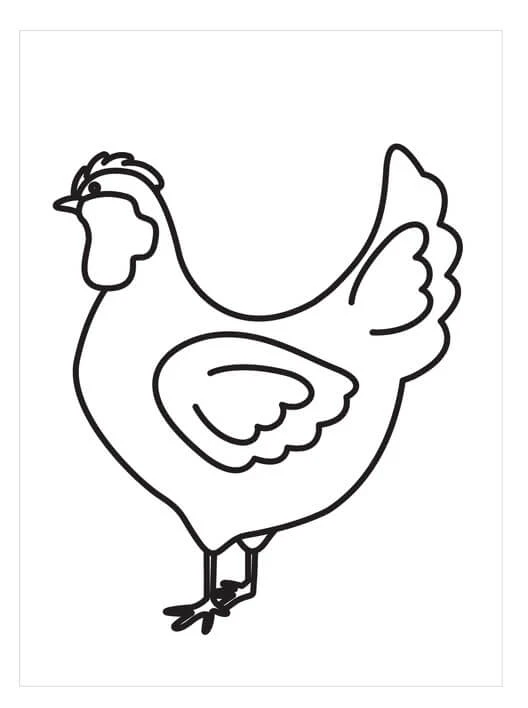 Hen boyama sayfası – boyama etkinliği, çocuk aktivitesi
