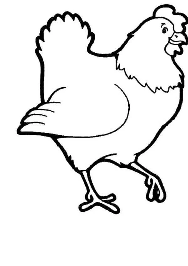 Hen boyama sayfası – eğitici aktivite, yaratıcılık