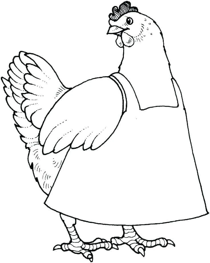 Hen boyama sayfası – el becerilerini geliştirir, boyama çalışması