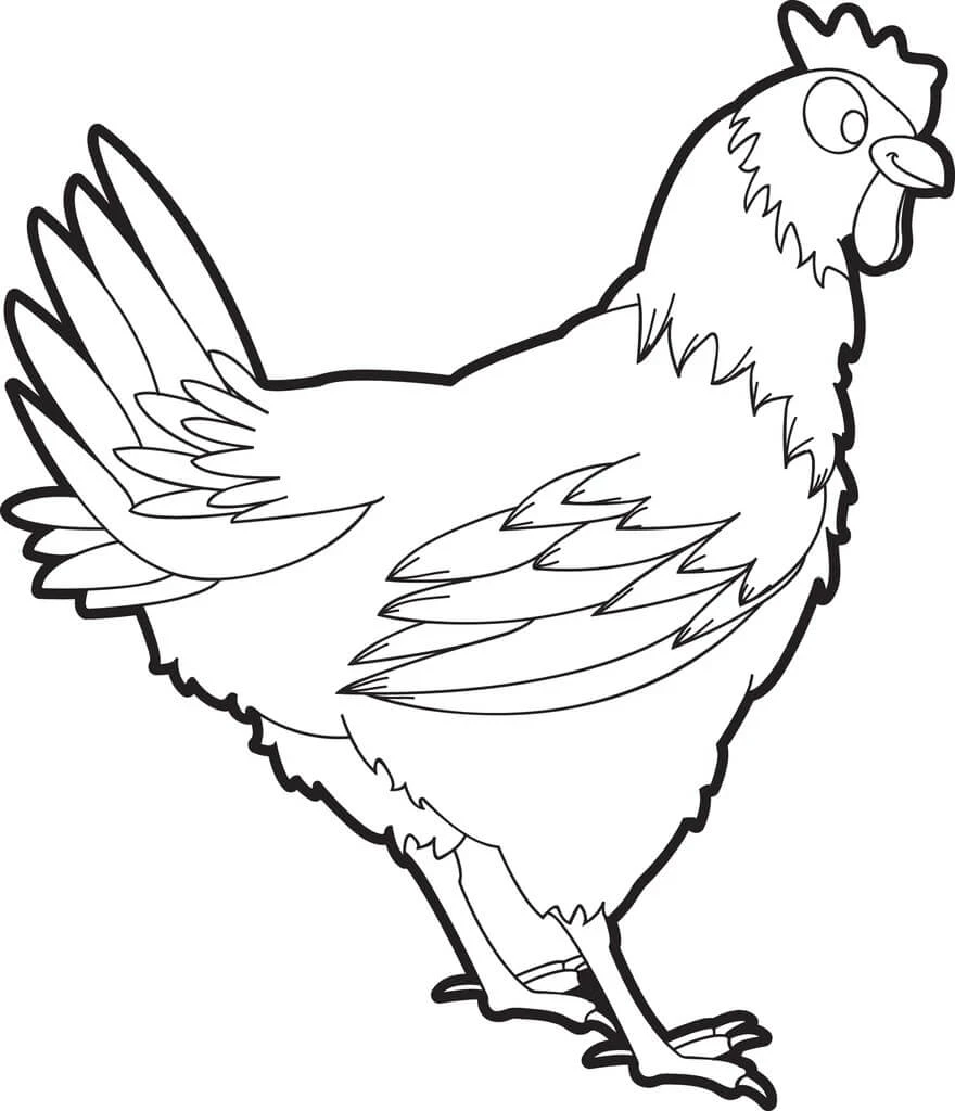 Hen boyama sayfası – okul öncesi, evde etkinlik