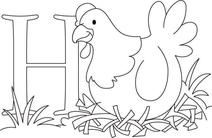 Hen boyama sayfası – el becerilerini geliştirir, boyama çalışması