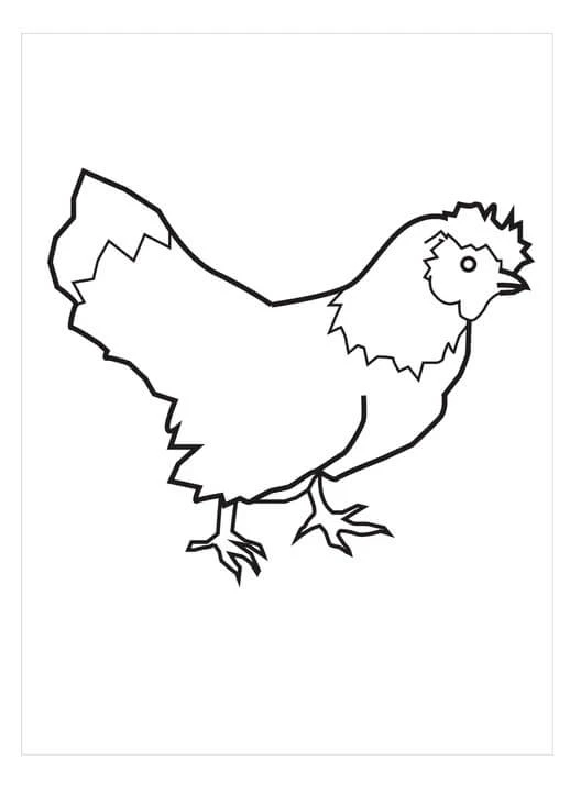 Hen boyama sayfası – çocuk aktivitesi, PDF indir