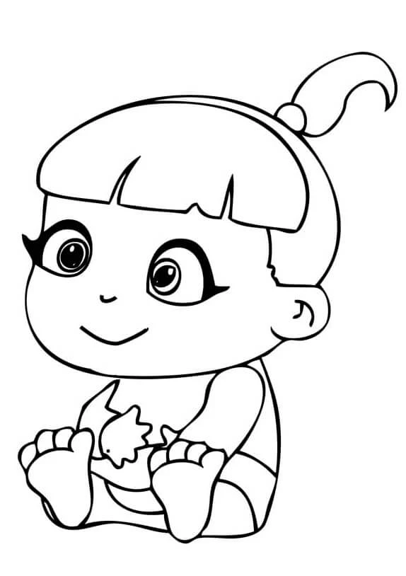 Kız Bebek boyama sayfası – eğlenceli etkinlik, el becerilerini geliştirir