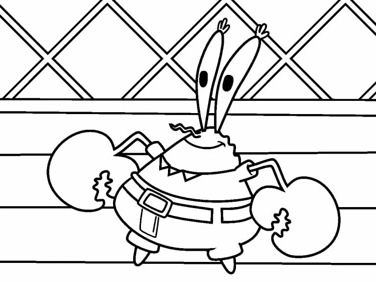 Bay Krabs boyama sayfası – sanatsal çalışma, çocuklar için