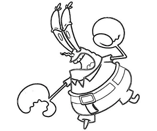 Bay Krabs boyama sayfası – çocuklar için, çizgi film temalı