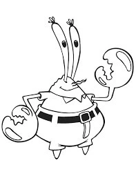 Bay Krabs boyama sayfası – el becerilerini geliştirir, boyama çalışması