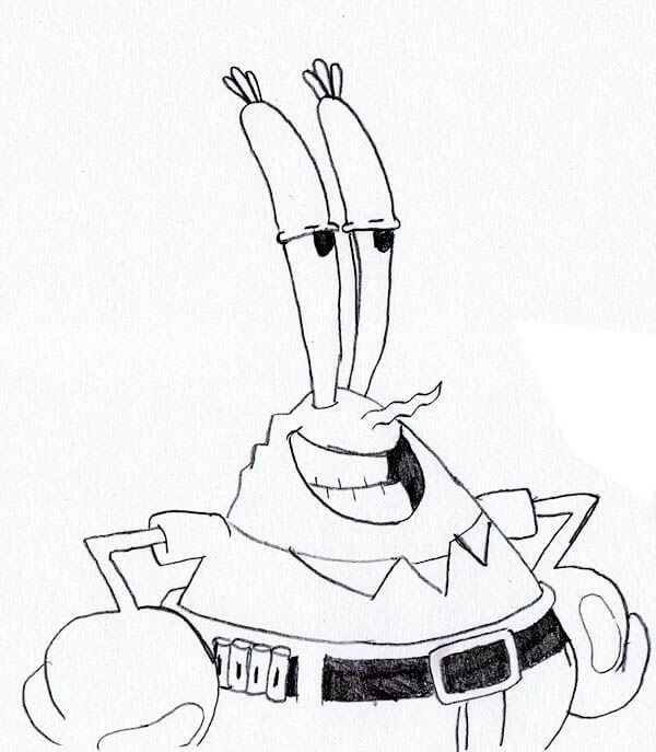 Bay Krabs boyama sayfası – sanatsal çalışma, çocuklar için